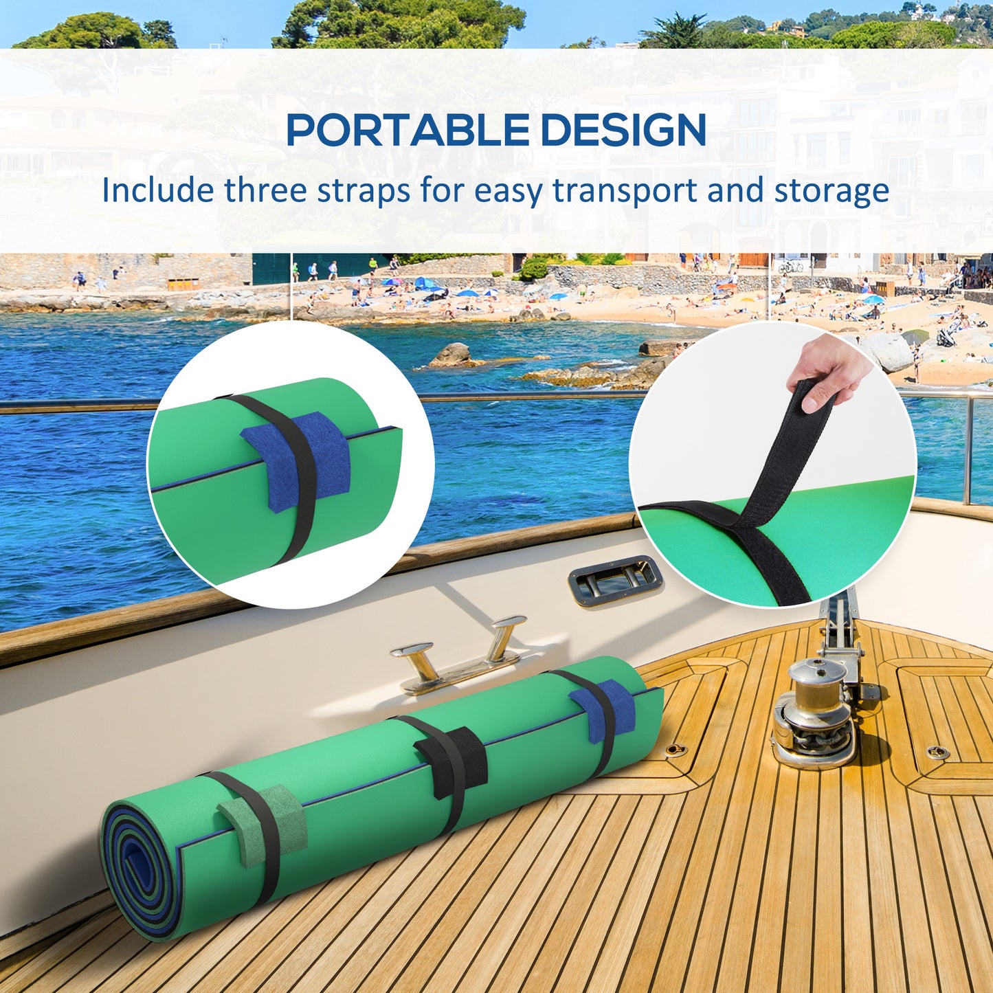 Floating Water Pad for 2 Adults - 9ft x 6ft Green Lake & Pool Mat