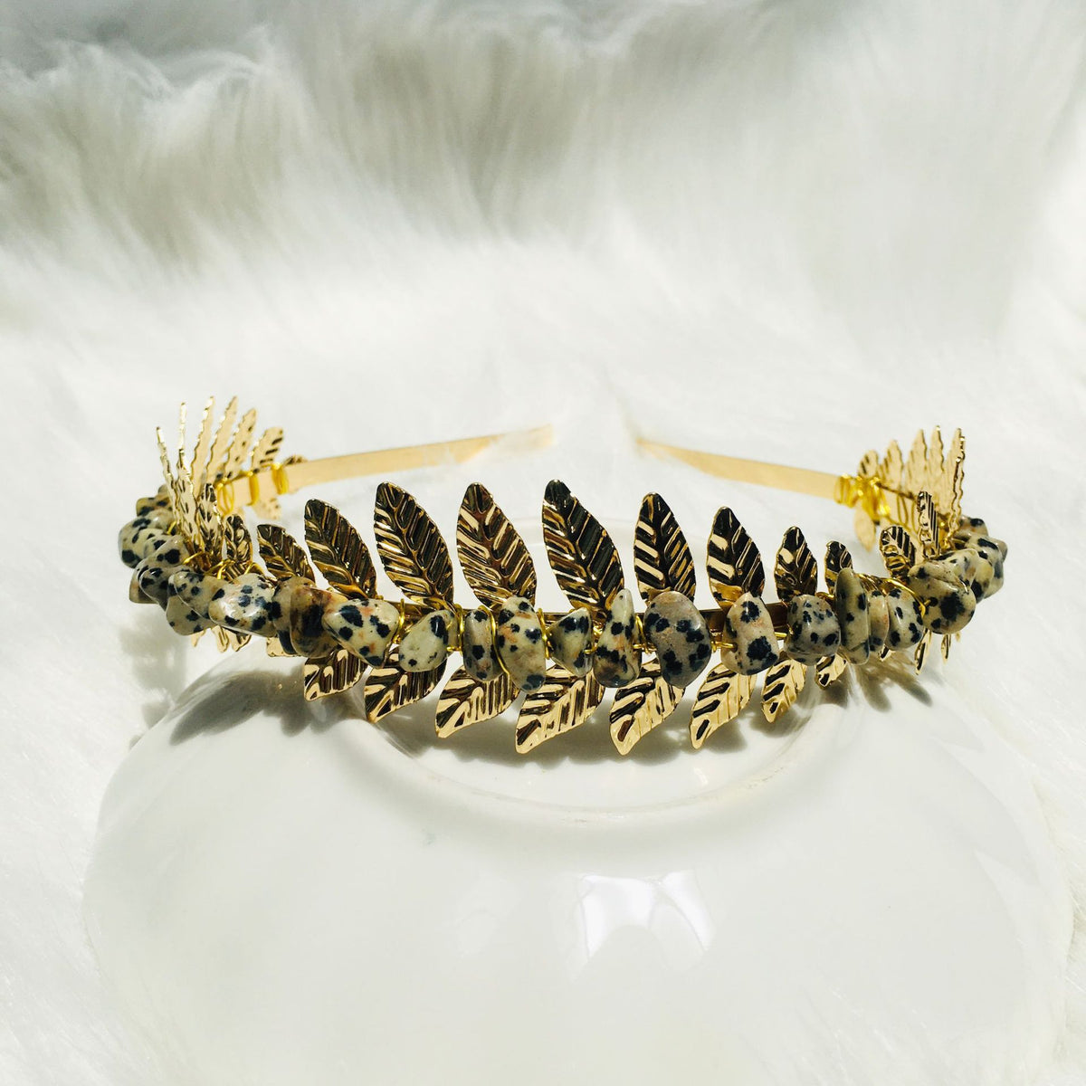 Natural Crystal Hairpin - Handmade Geometric Style