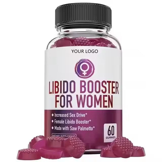 Men Women Libido Booster Gummies with Saw Palmetto - Dietary Supplement, 60 Pieces