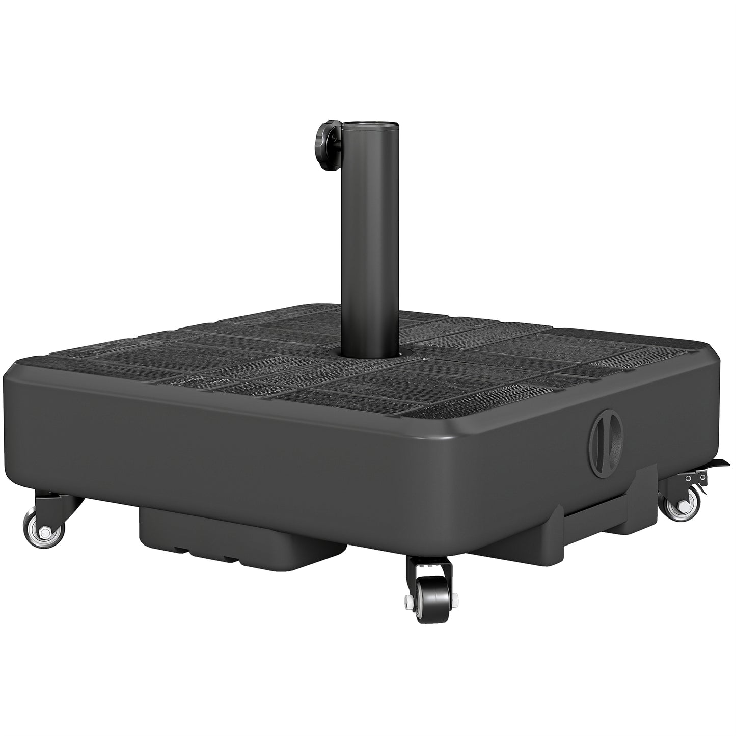 Patio Umbrella Base with Wheels for 1.5" & 1.89" Poles - Black