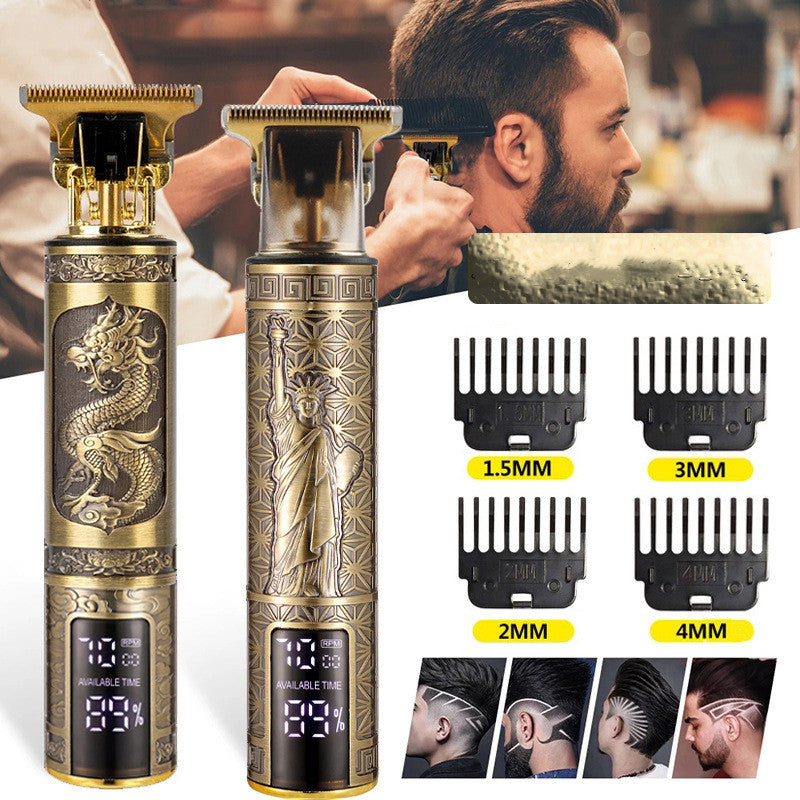 Rechargeable Stainless Steel Hair Clipper Digital Display