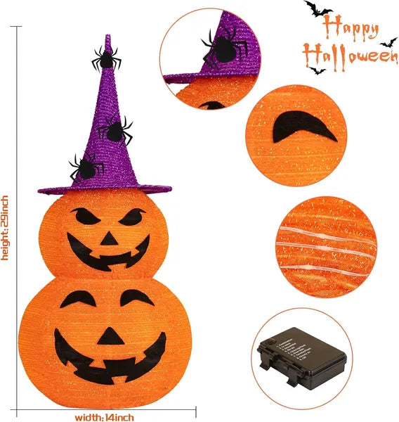 3FT Light Up Halloween Pumpkin Decoration with 8 Modes