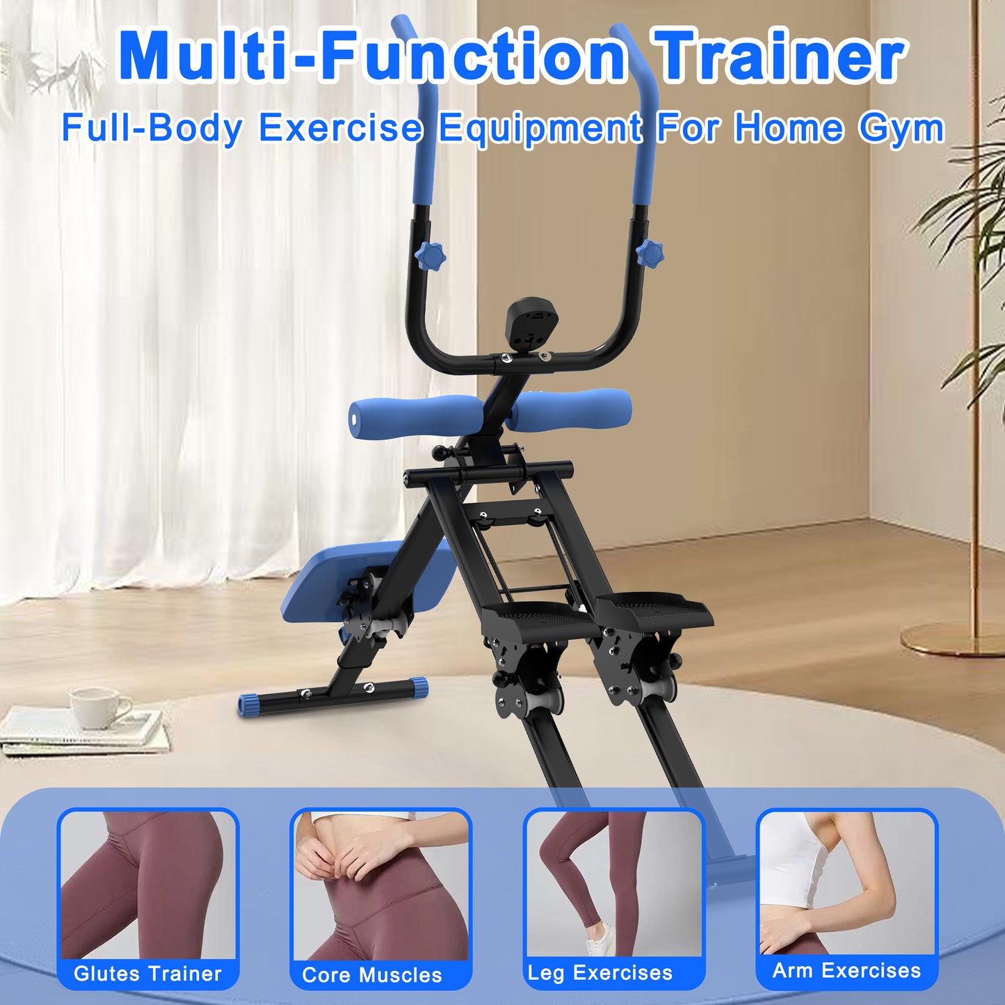 2-In-1 Stair Stepper and Ab Workout Machine - Blue