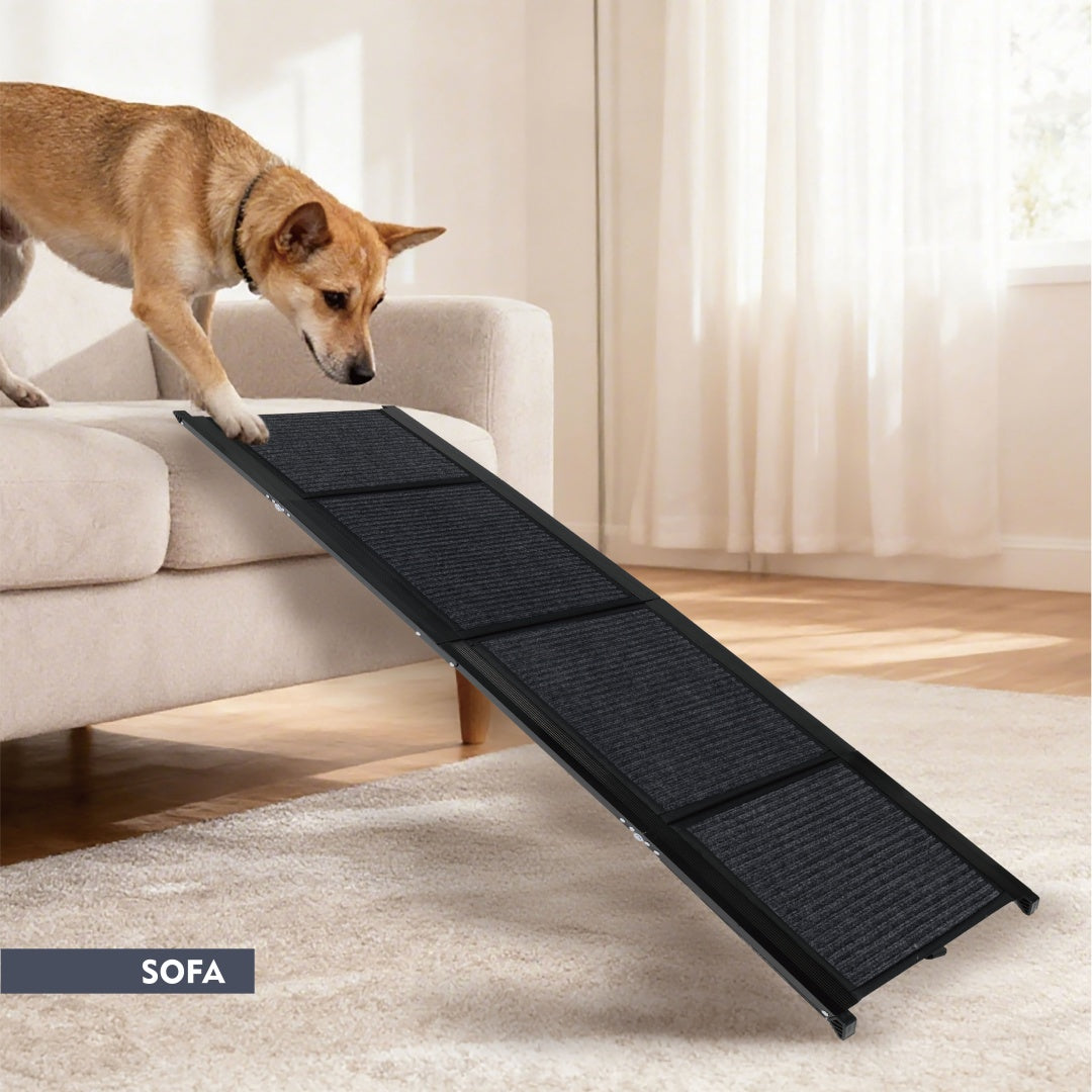 Portable Dog Ramp for Car SUV & Truck - 71 Inch Aluminum Non-Slip Surface, Supports Up to 250 lbs