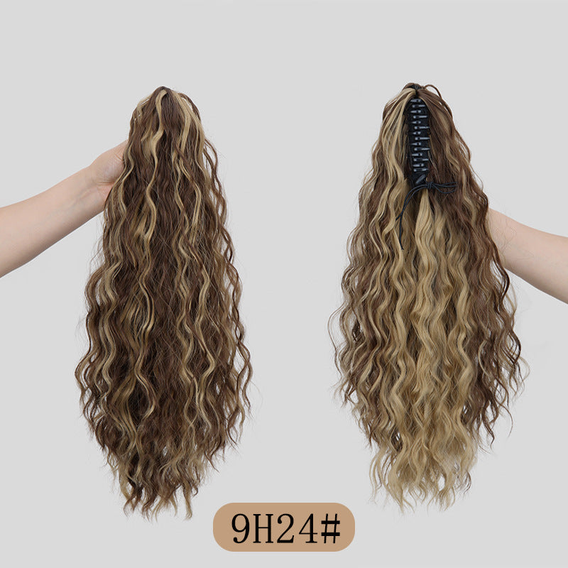 Water Ripple Grip Ponytail Corn Curler Wig for Hair Styling