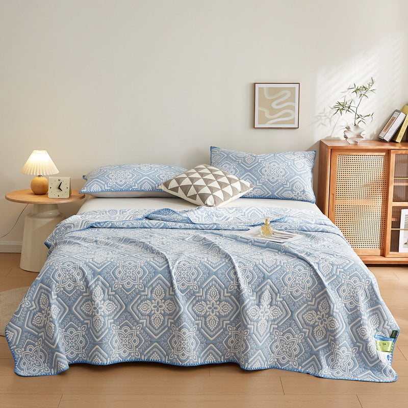 Double-Layer Cotton Blanket - Multi-Color & Size Options for Home Bedding