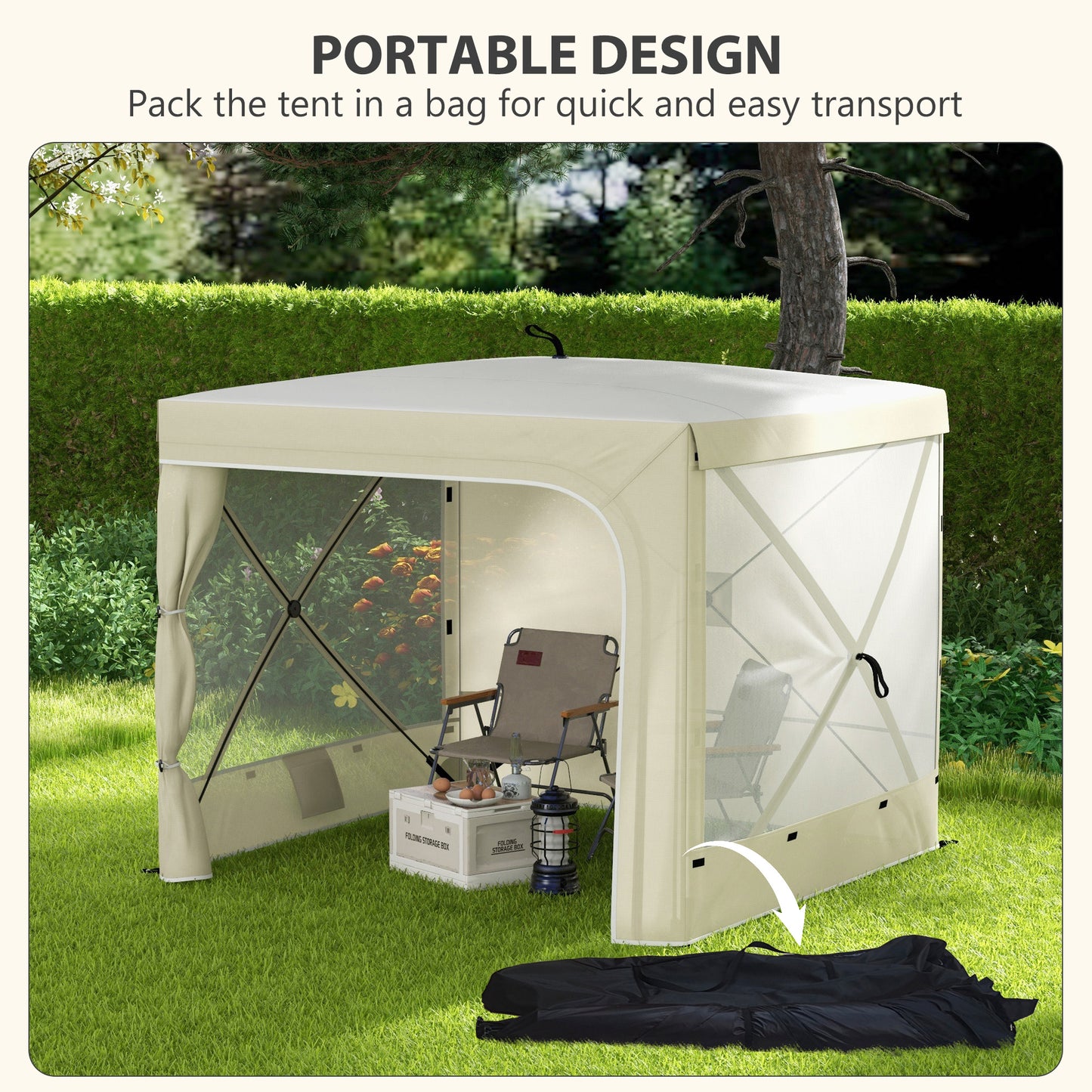 Pop Up Canopy Tent - UV-Resistant Sun Shade Shelter for 3-5 People