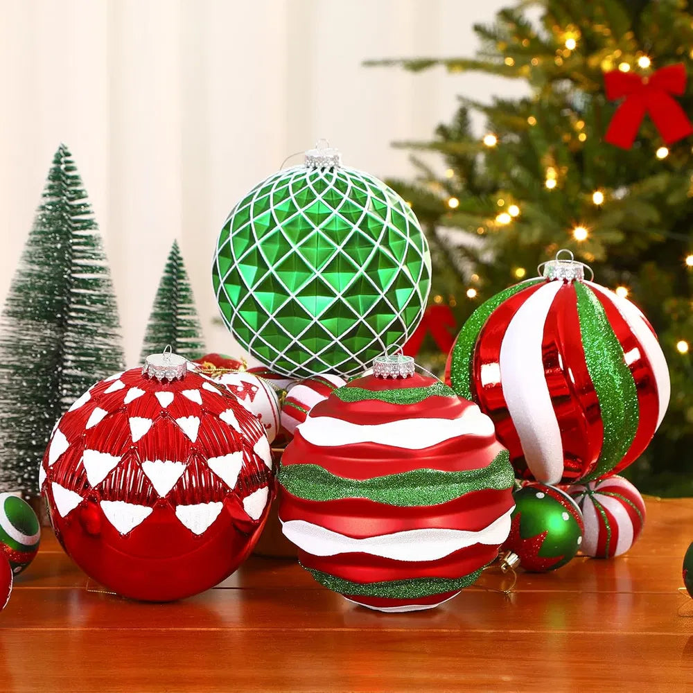Large Christmas Ball Ornaments - 4 Pcs Shatterproof Decorations