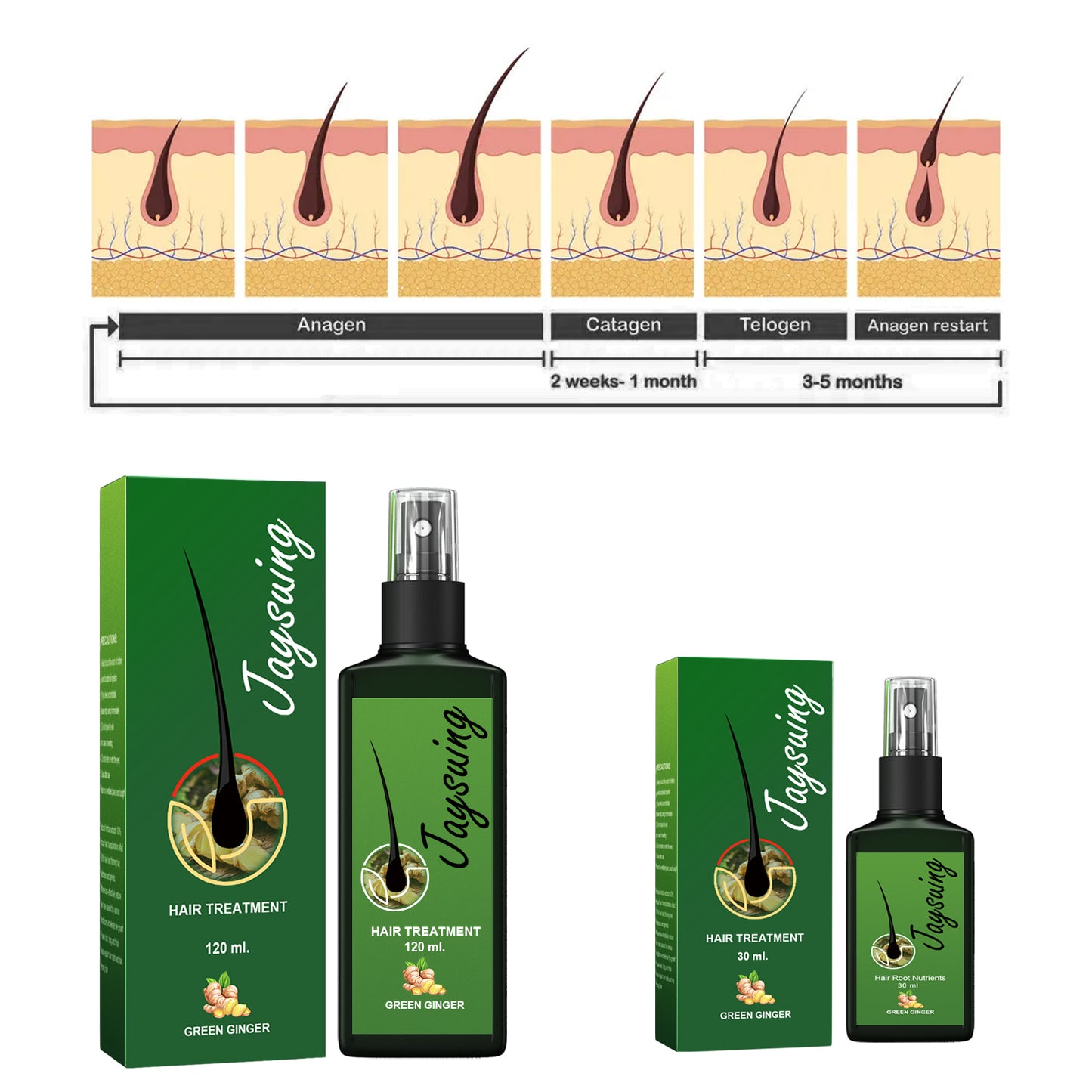 Ginger Hair Growth Treatment Serum - Scalp Nourishing & Strengthening