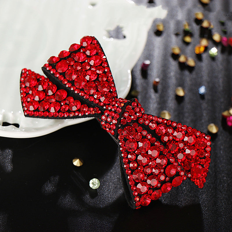 Elegant Rhinestone Bow Hair Clip - Women's Fashion Hair Accessory