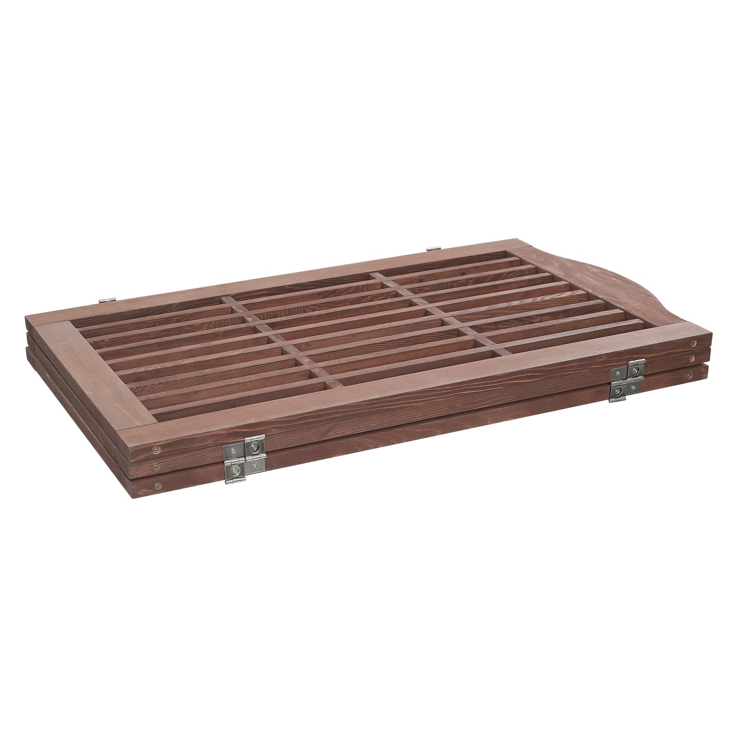 Wooden Foldable Pet Gate for Dogs - 30 Inch 3 Panels, Freestanding Doorway Fence, Brown