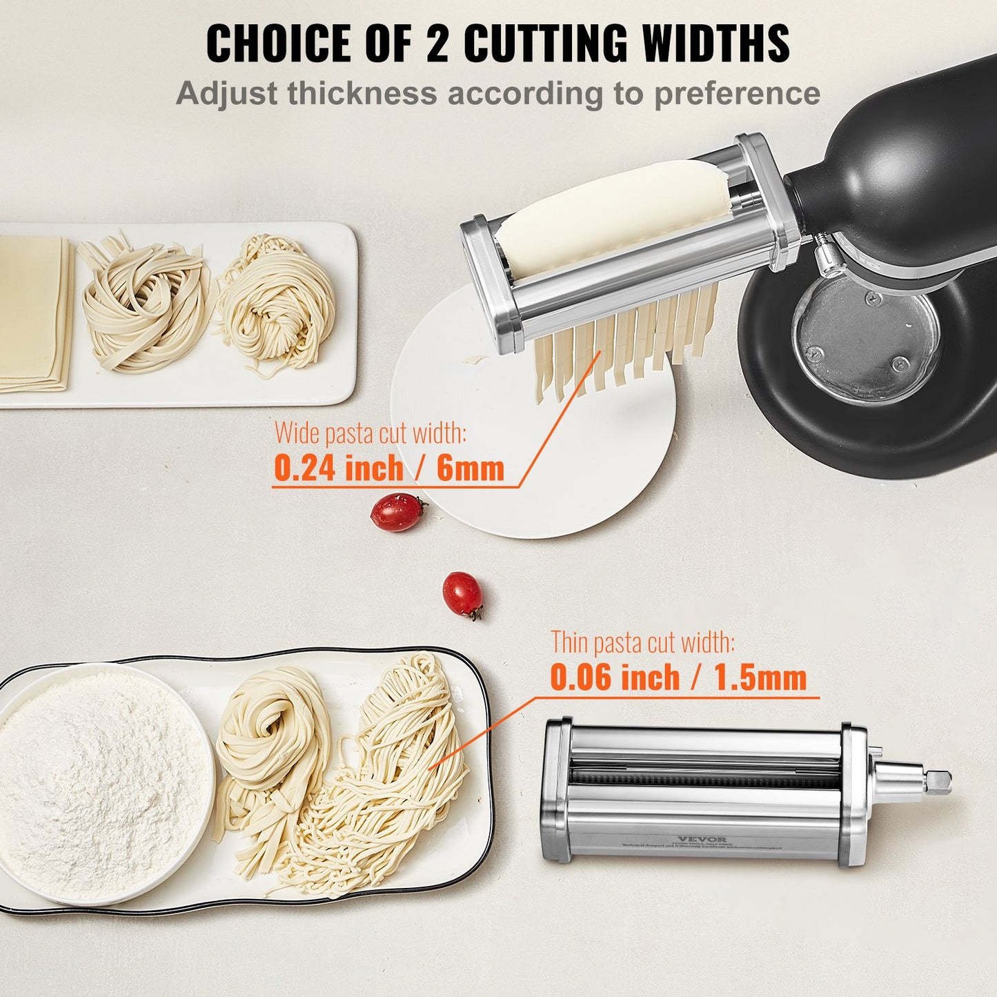 Pasta Roller Cutter Set for KitchenAid Stand Mixer - 3 Pieces
