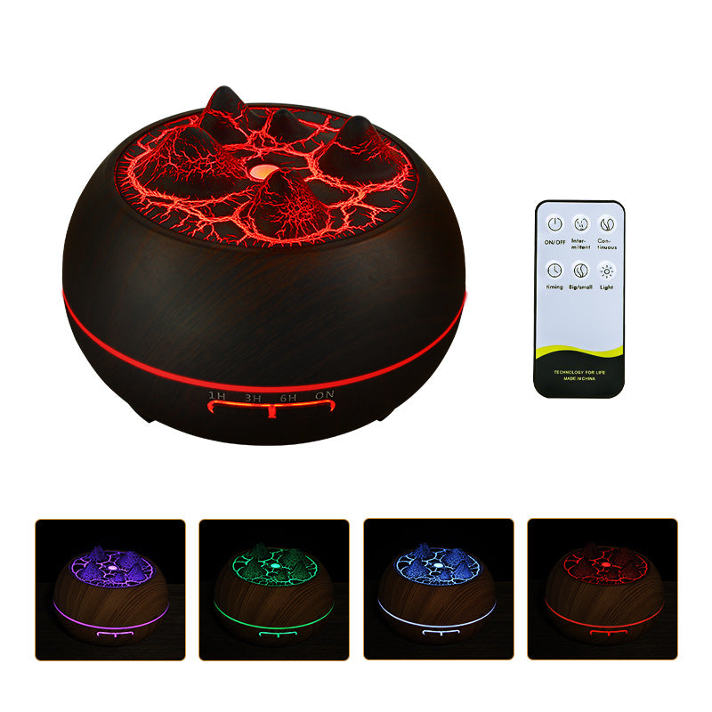 Wood Grain Humidifier with Aromatherapy and Remote Control - USB Powered