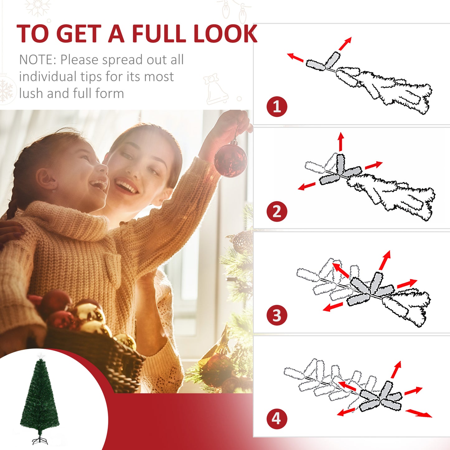 6' Tall Pre-Lit Artificial Christmas Tree with Multi-Color LED Lights