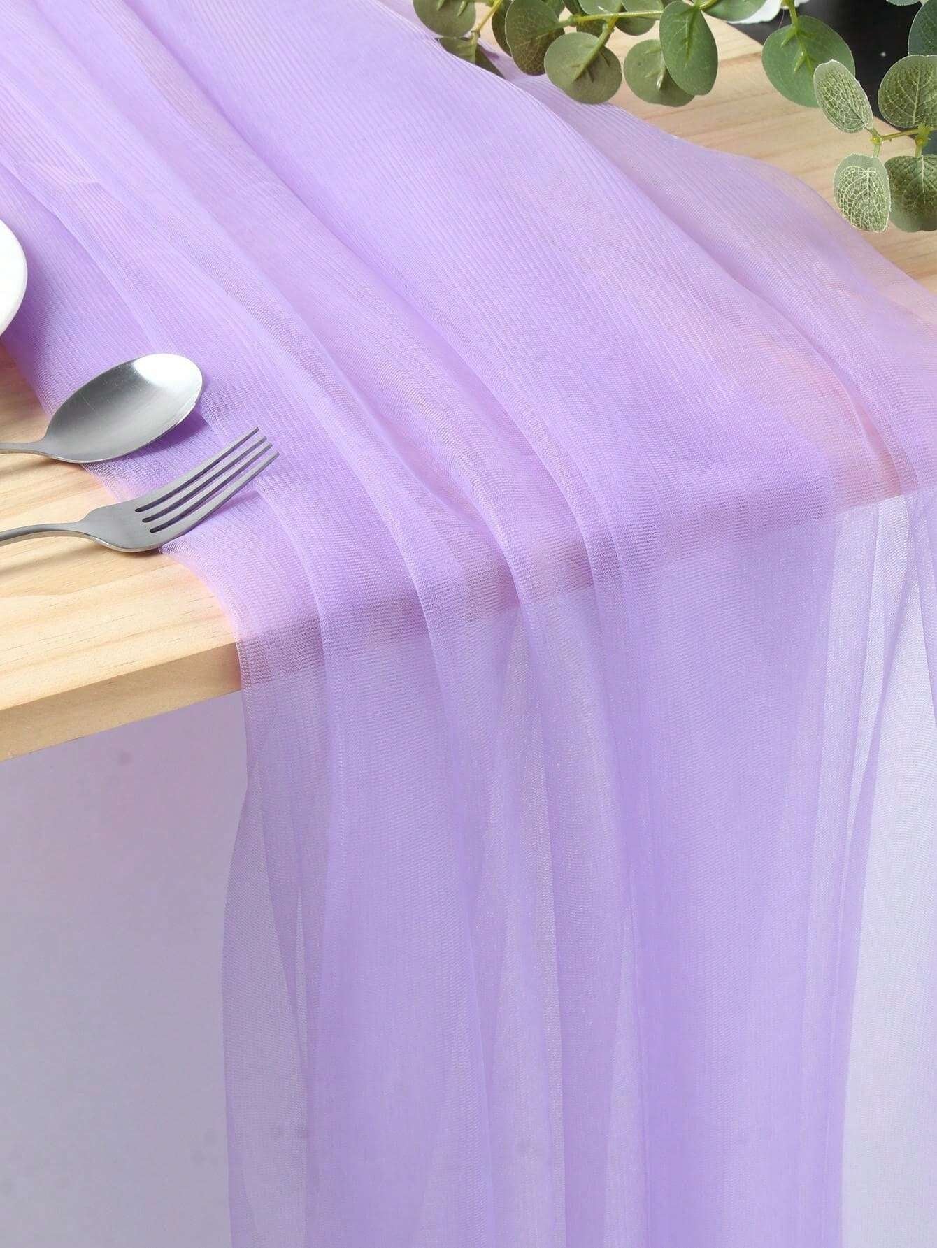 Purple Dessert Tablecloth - 1 Pack Fabric Table Cover for Party Events