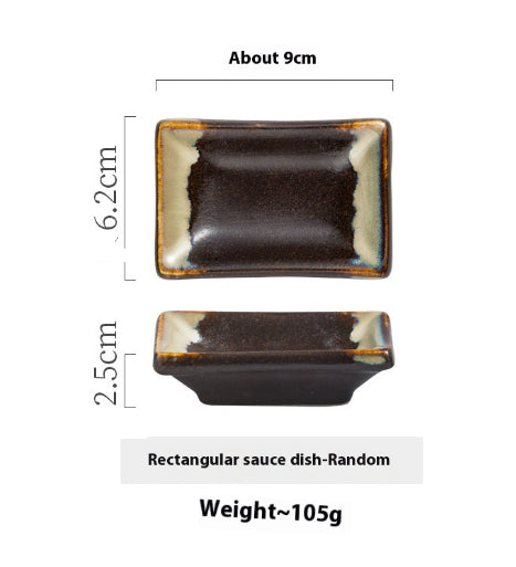Rectangular Ceramic Sauce Dish Set for Condiments and Mustard