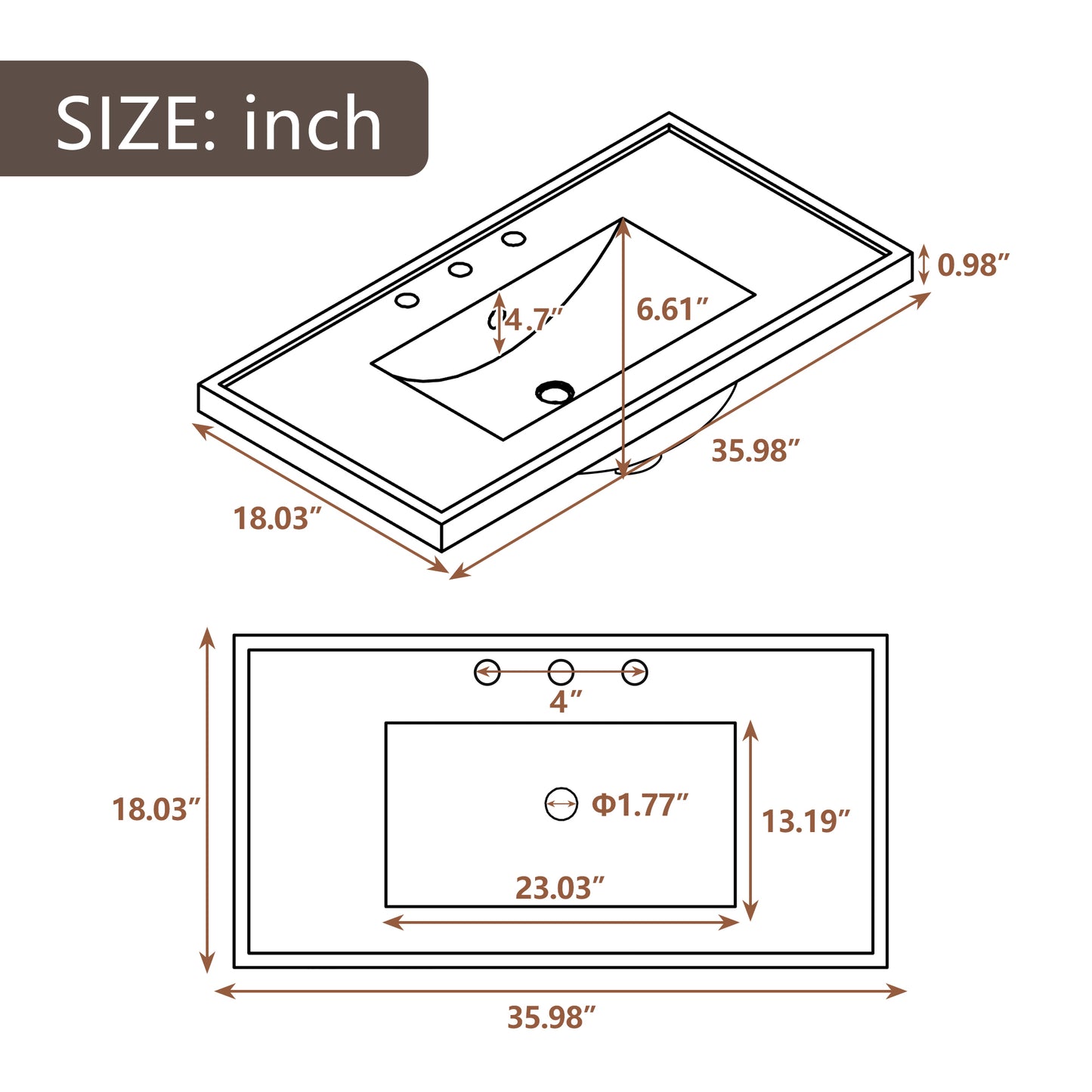 36" Bathroom Vanity with Sink Combo - Grey Cabinet with Drawers