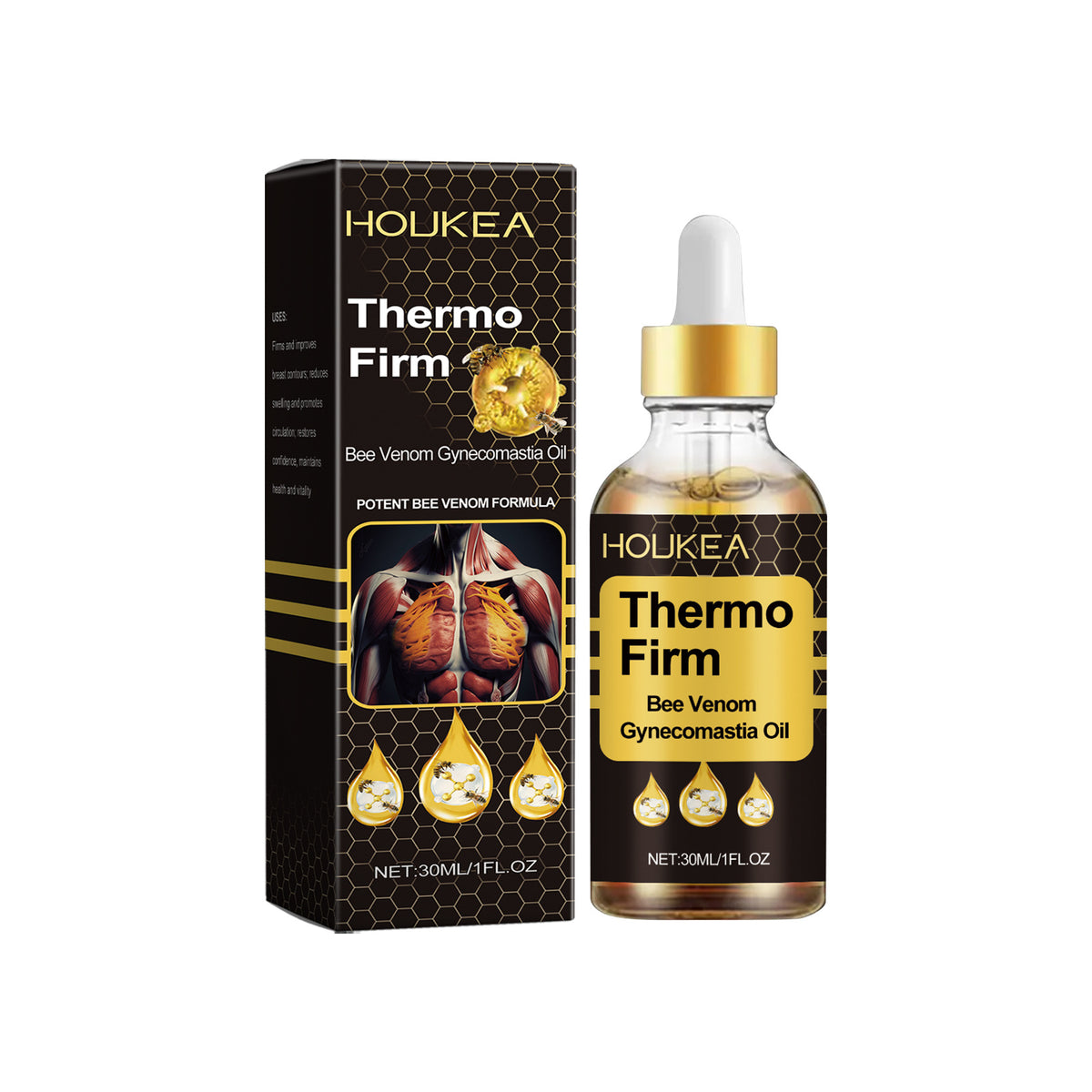 Bee Venom Men's Chest Treatment Improve Contour Massage Care