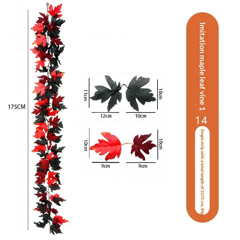 Artificial Maple Leaf Vine Wall Hanging Decoration for Halloween & Fall