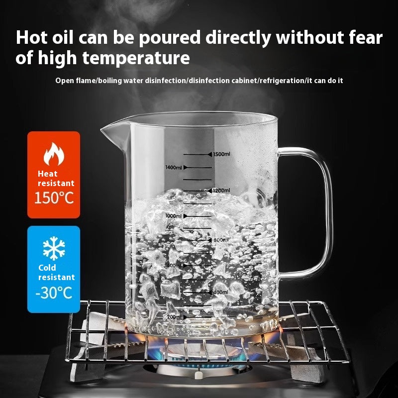 Glass Oil Drain Pot with Stainless Steel Cover - Household Kitchen Oil Filter Jar