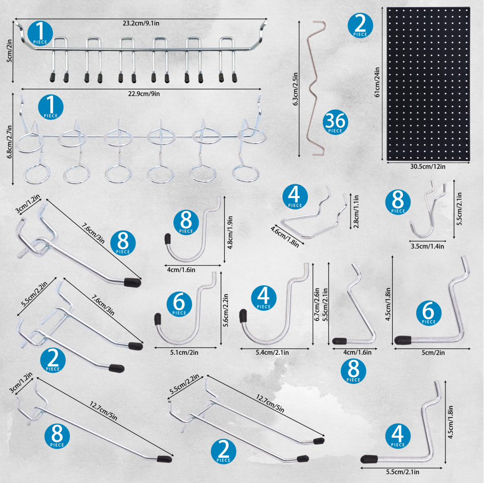 108-Piece Wall Management Kit with Pegboard and Hooks for Garage Storage