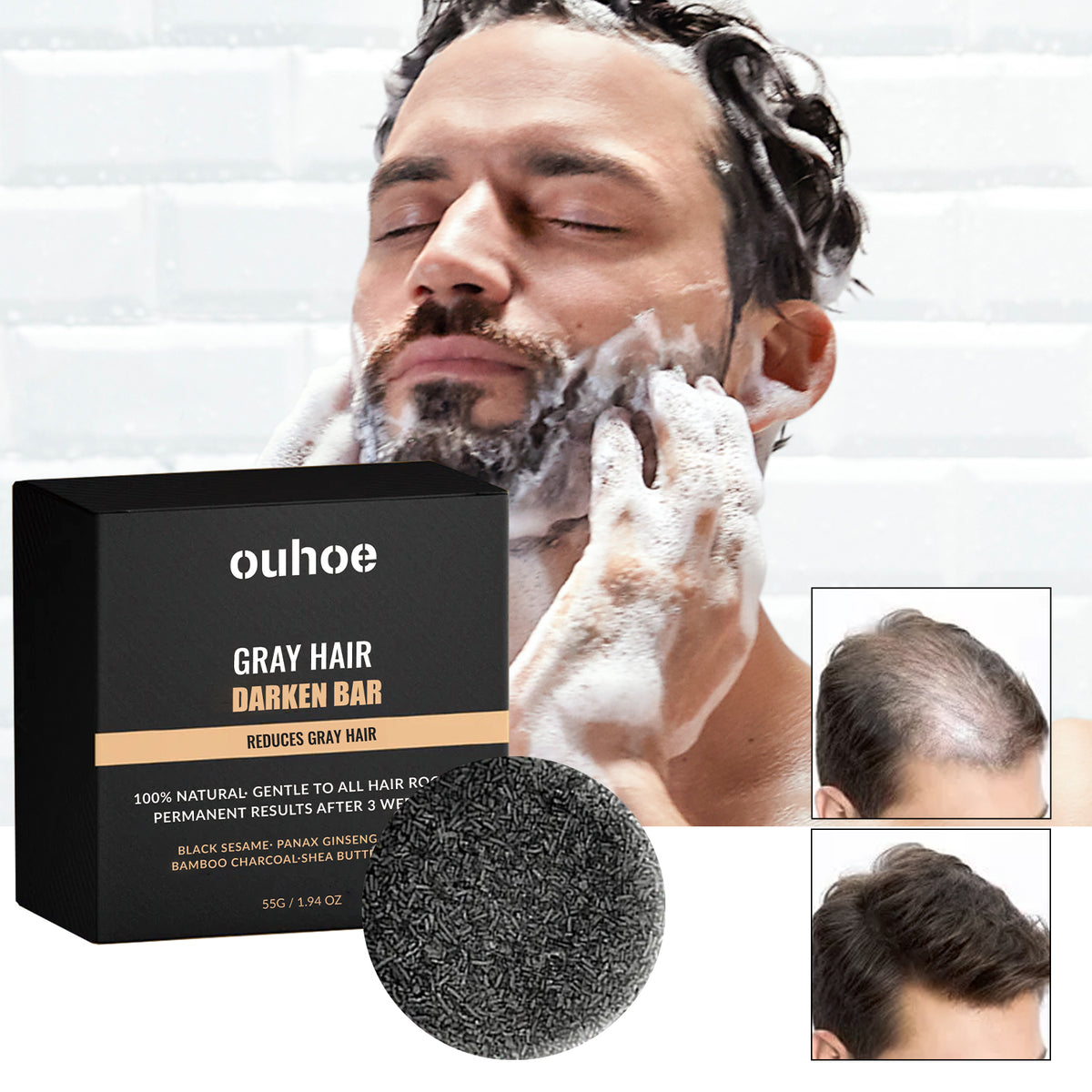 Black Hair Soap Bar 55g