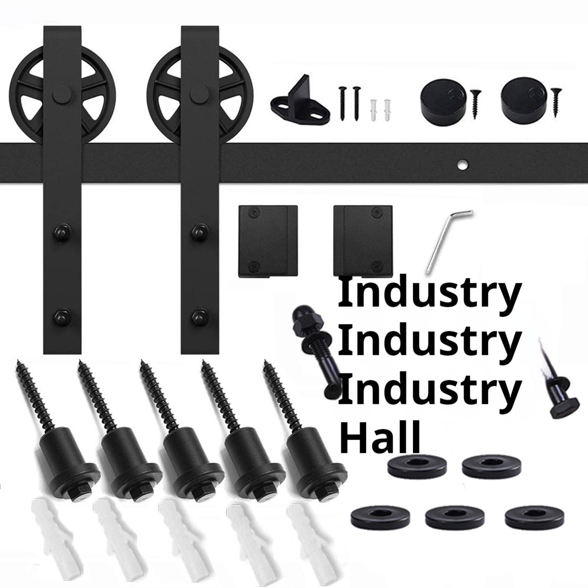 Sliding Barn Door Rail Kit with Bull Wheel - Modern Hanging Door Hardware