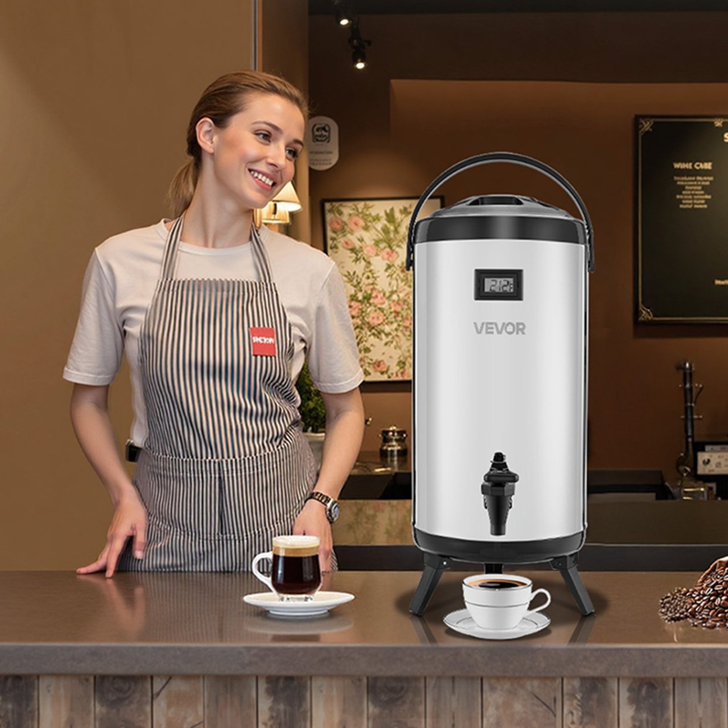 2.4 Gallon Insulated Beverage Dispenser - Stainless Steel