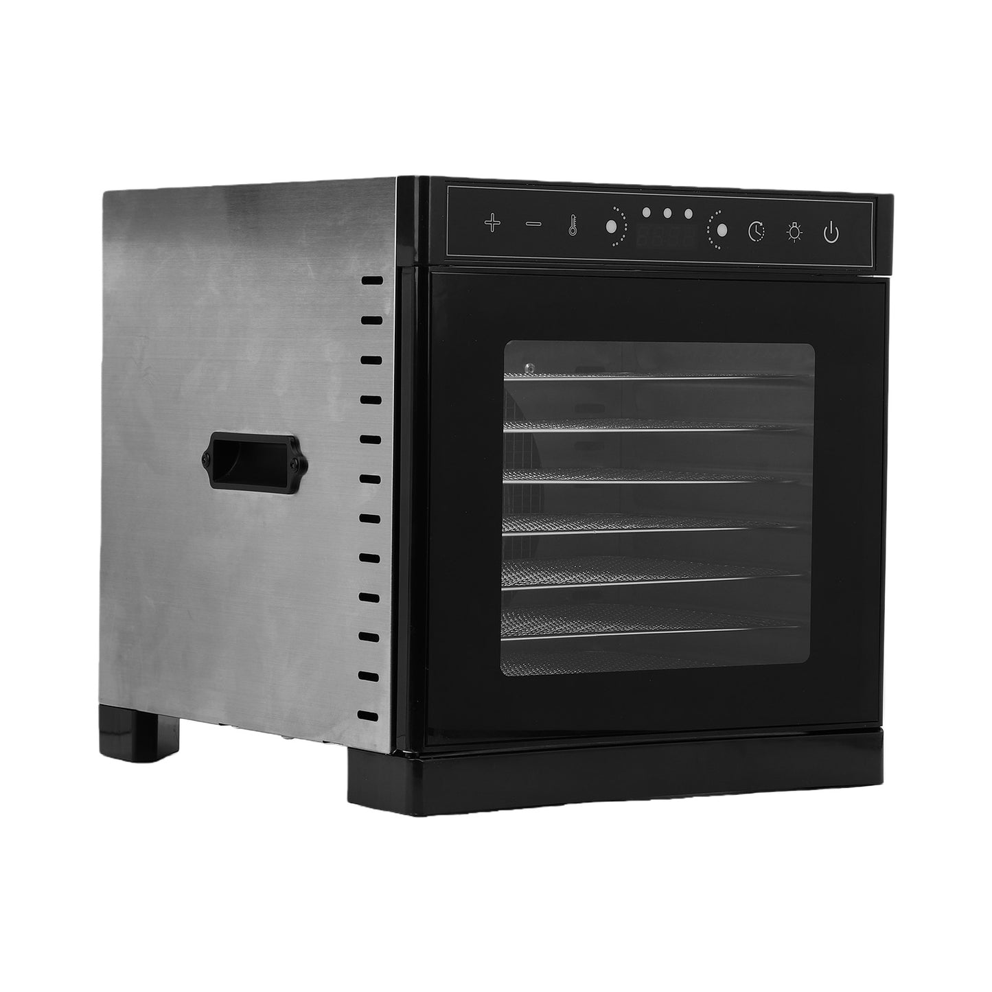 Food Dehydrator With Viewing Window, 8 Stainless Steel Trays Dryer,