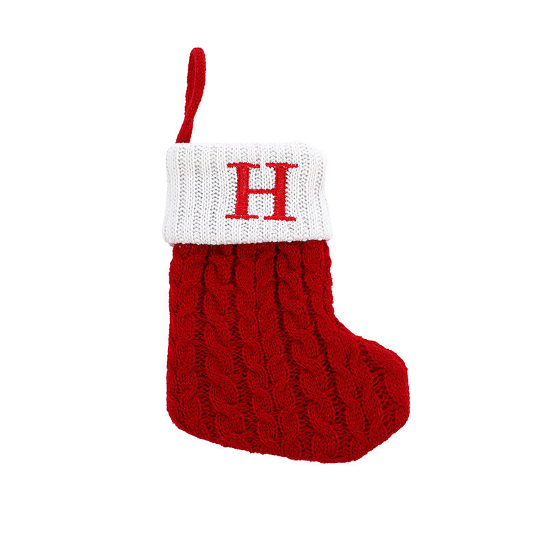 Christmas Stockings Decorative Wool Knitted Socks - Creative Tree Pendant
