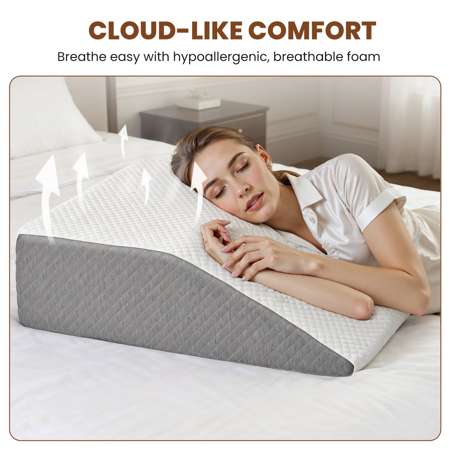 Memory Foam Wedge Pillow - Versatile Support for Comfort