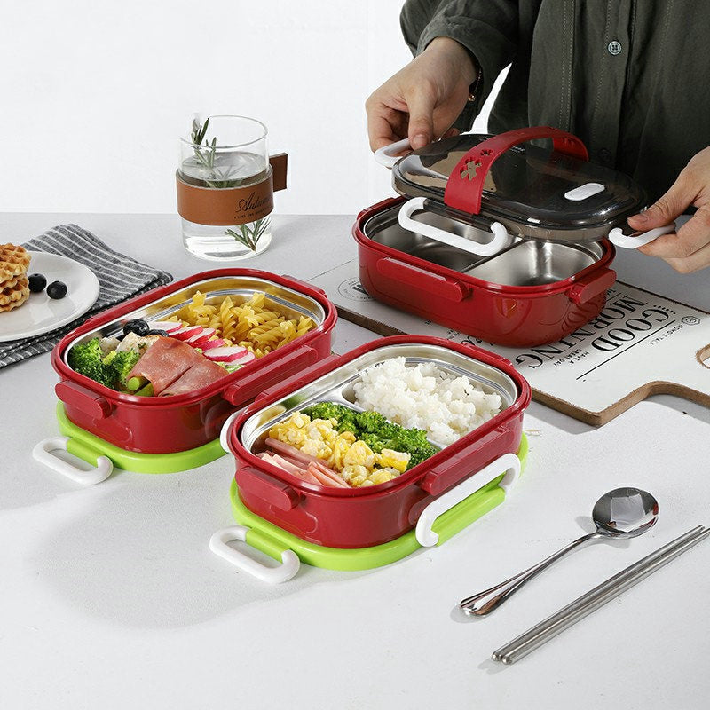 304 Stainless Steel Insulated Bento Lunch Box Layered Sealed Food Container
