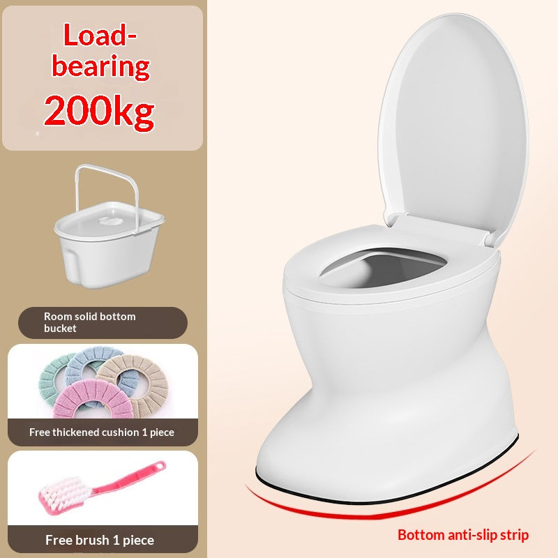 Portable Commode for Elderly & Adults with Limited Mobility - Safe Indoor Use