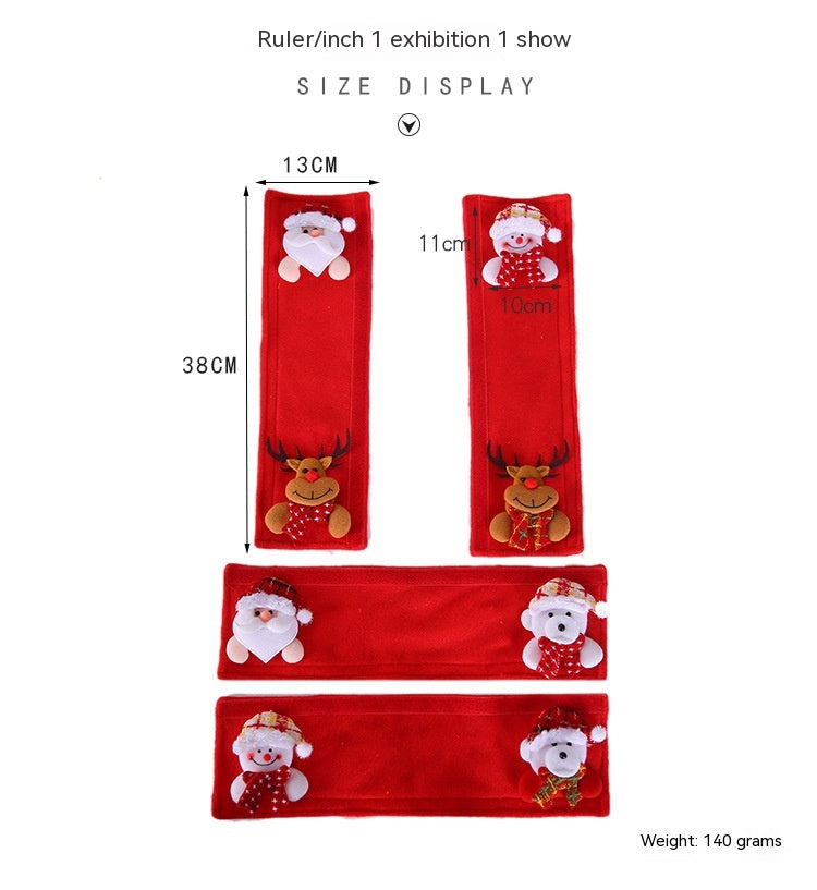 Christmas Refrigerator Handle Cover Set - Holiday Decor for Kitchen