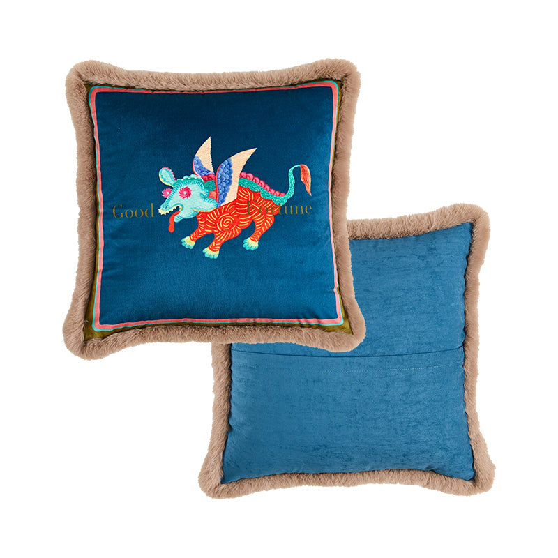 Plush Backrest Cushion Cover Sofa Lumbar Pillow for Living Room