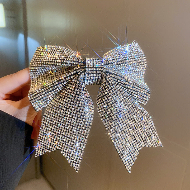Diamond Bow Hair Clip Spring Clip Hairpin for Women Hair Accessories