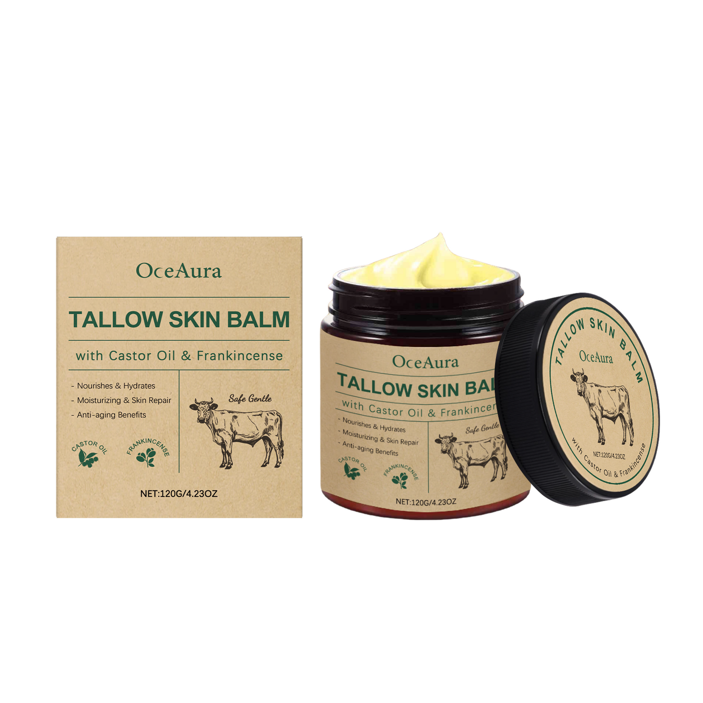 Deep Moisturizing Tallow Cream for Face and Body - Hydrating Skin Care