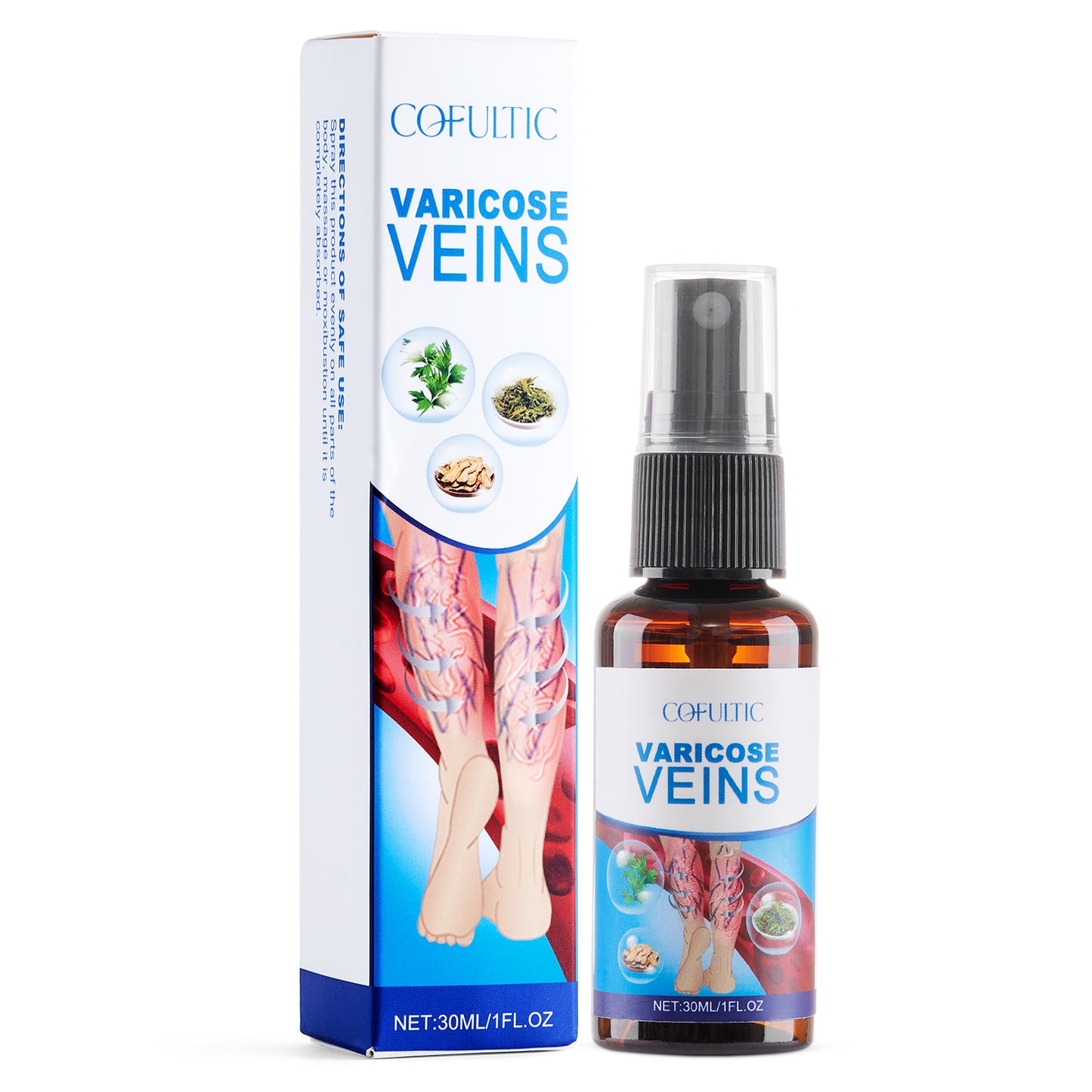Herbal Varicose Vein Relief Spray - 30ml Leg Care & Circulation Support