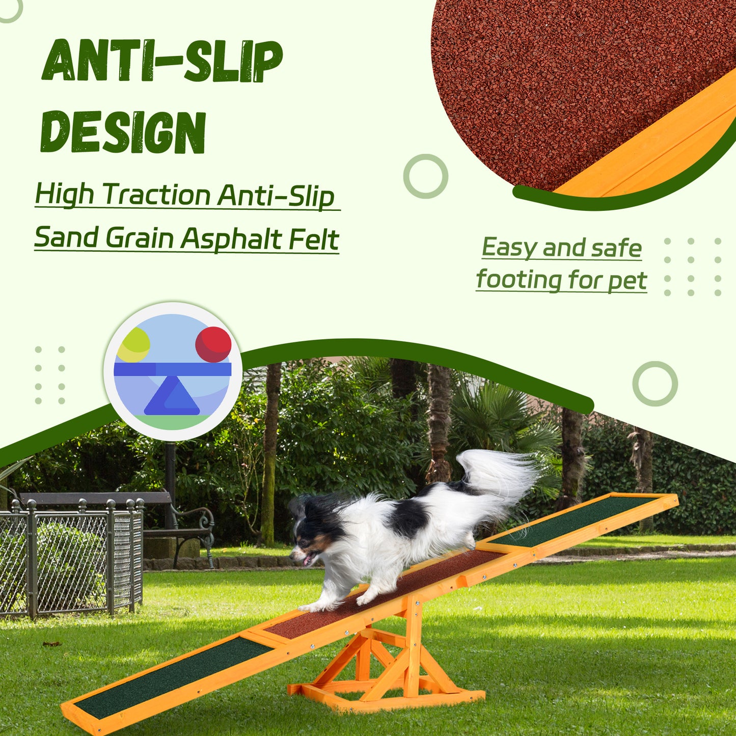 Wooden Dog Agility Seesaw for Training & Exercise - Weather-Resistant Pet Toy