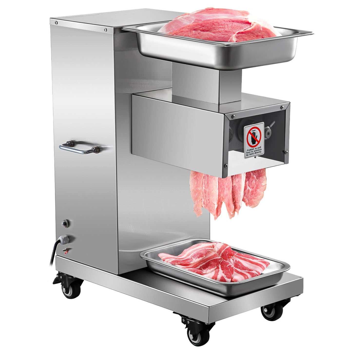 Commercial Meat Slicer Machine 110V 750W Stainless Steel Food Cutter