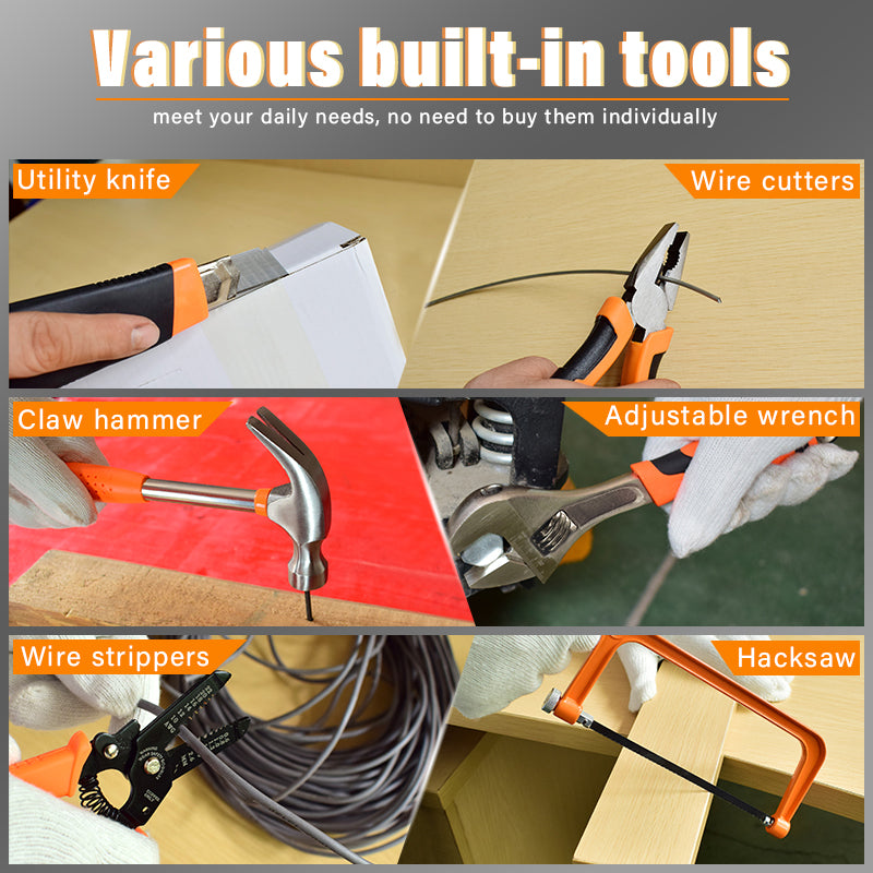 80-Piece Machine Repair Tool Set with Toolbox, Wrenches, Screwdrivers & More