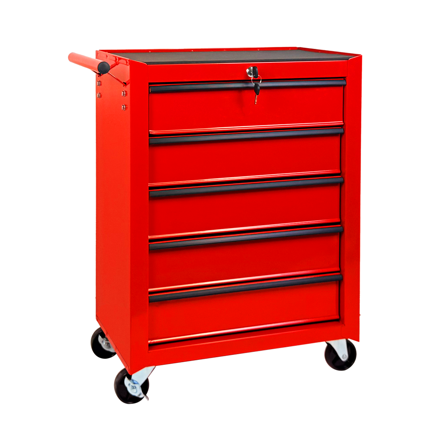 20-Inch Rolling Metal Tool Chest with 5 Drawers - Red