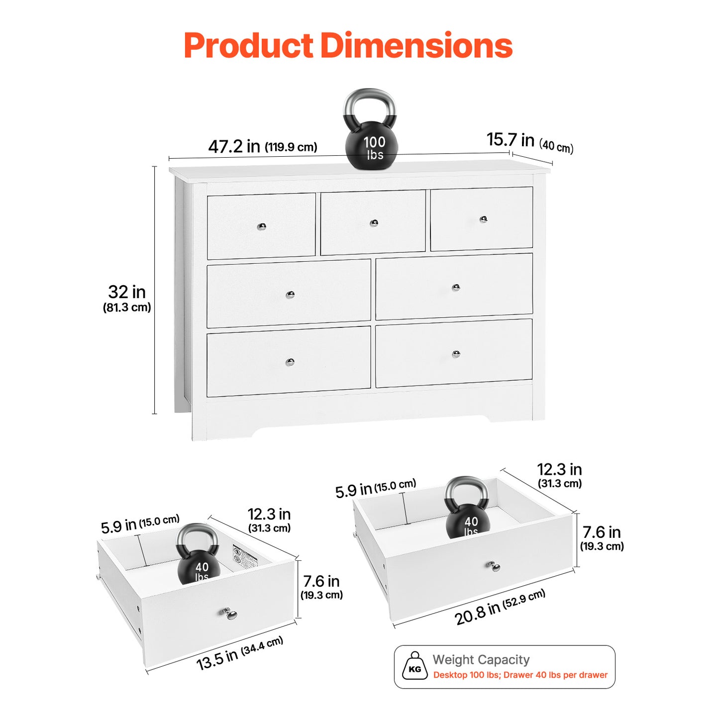 7-Drawer Wooden Dresser with Sliding Doors & Anti-Tip Device - Modern Bedroom Storage