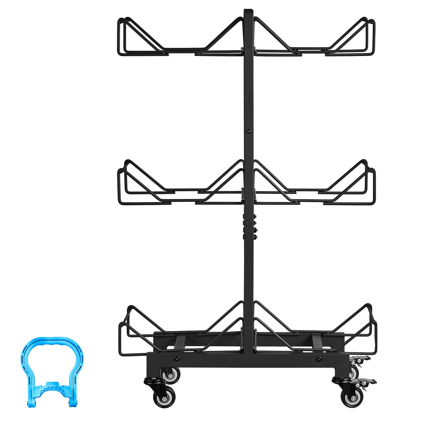 Heavy Duty Water Jug Holder Rack - 3 Tiers for 3 & 5 Gallon Bottles, Foldable with Casters & Handles, Kitchen & Office Organizer