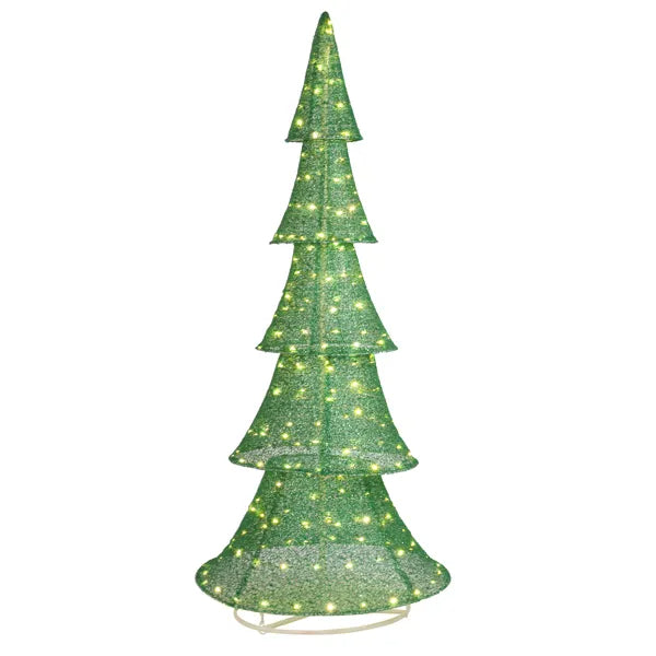 6FT Lighted Christmas Tree with 200 LED Warm White Lights