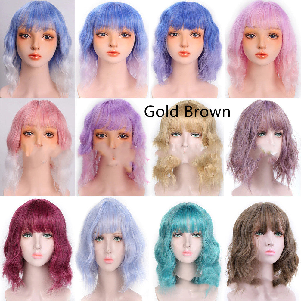 High Temperature Silk Hair Wrap - Curly Short Twist Headgear for Women