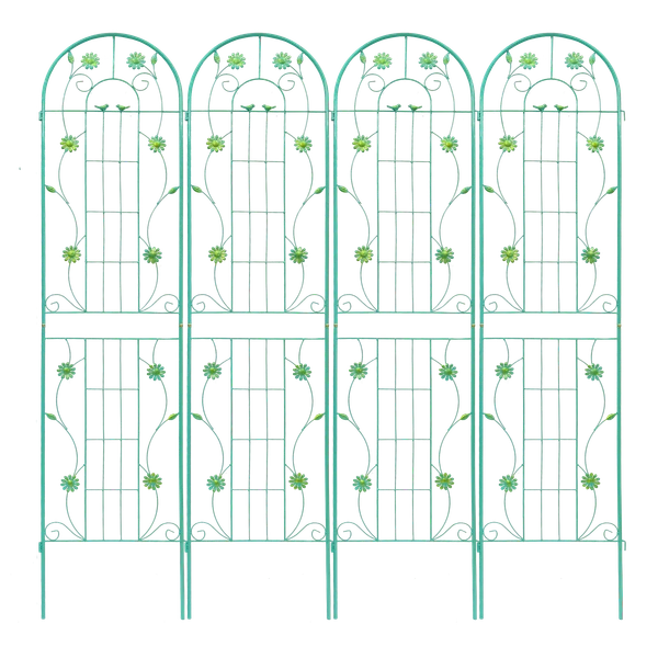 Metal Garden Trellis - 86.7" x 19.7" Rustproof Support for Climbing Plants