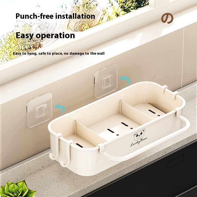 Wall-Mounted Kitchen Sink Storage Shelf Multi-Purpose Organizer