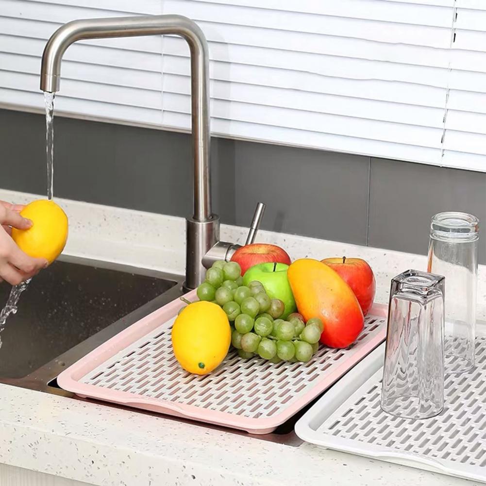 Double-Layer Portable Fruit Tray with Removable Grid for Kitchen and Dining