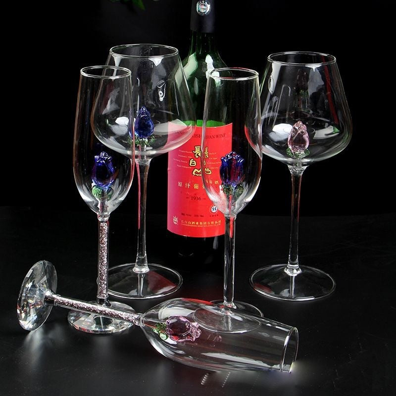 Elegant Rose Champagne Glass Set - Multiple Colors, Fashion Drinkware